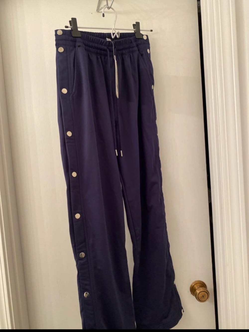Fabletics Navy Snap-Button Breakaway Track Pants